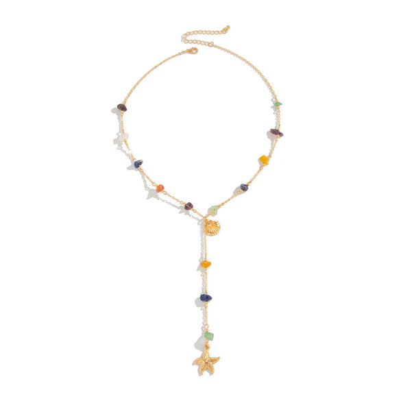 Alloy Star Pattern Clavicle Chain Necklace With Electroplating