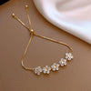 Alloy Star Pattern Flower Bracelet For Women With Electroplating Design