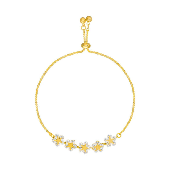 Alloy Star Pattern Flower Bracelet For Women With Electroplating Design