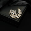 Alloy Star Shaped Diamond Encrusted Brooch Jewelry With Electroplating Processing