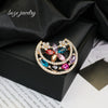 Alloy Star Shaped Diamond Encrusted Brooch Jewelry With Electroplating Processing