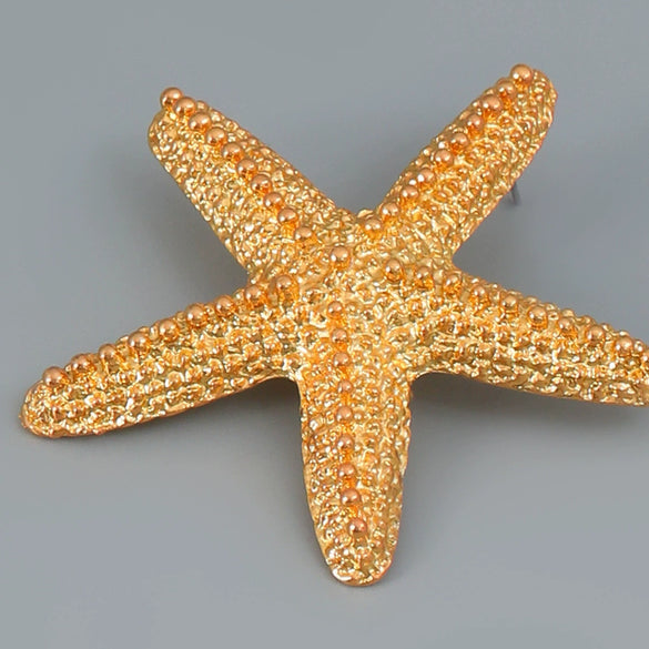 Alloy Starfish Animal Style Electroplated Women's Jewelry Earrings