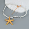 Alloy Starfish Pendant Necklace For Women Electroplated Ocean Animal Style