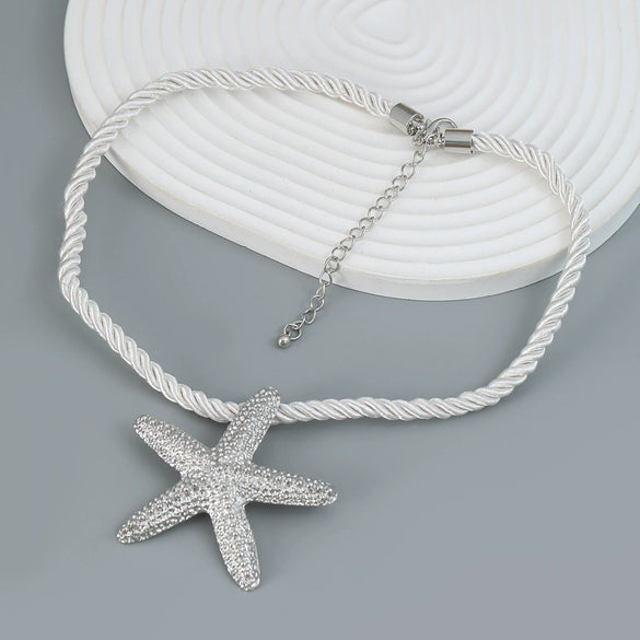 Alloy Starfish Pendant Necklace For Women Electroplated Ocean Animal Style