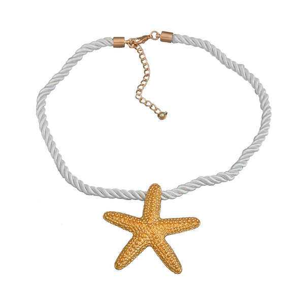 Alloy Starfish Pendant Necklace For Women Electroplated Ocean Animal Style