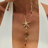 Alloy Starfish Shell Animal Zodiac Style Electroplated Necklace