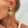 Alloy Starfish Shell Conch Earrings Minimalist Style Electroplated For Women