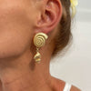 Alloy Starfish Shell Conch Earrings Minimalist Style Electroplated For Women