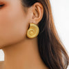 Alloy Starfish Shell Conch Earrings Minimalist Style Electroplated For Women