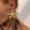 Alloy Starfish Shell Conch Earrings Minimalist Style Electroplated For Women