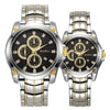 Alloy Steel Band Quartz Watch Business Style Round Dial Waterproof