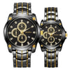 Alloy Steel Band Quartz Watch Business Style Round Dial Waterproof
