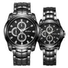 Alloy Steel Band Quartz Watch Business Style Round Dial Waterproof