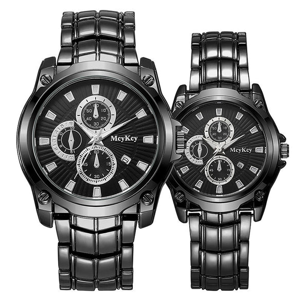 Alloy Steel Band Quartz Watch Business Style Round Dial Waterproof