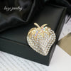 Alloy Strawberry Leaves Brooch Electroplated Cute Trendy Accessory For Women And Unisex