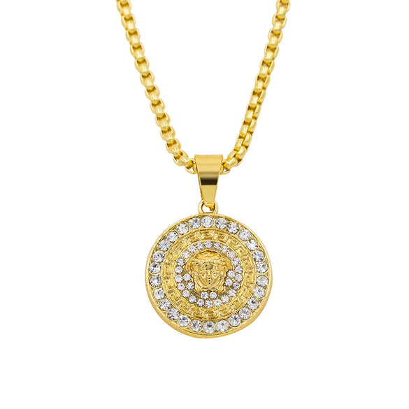 Alloy Street Geometric Diamond Pendant Hiphop Necklace