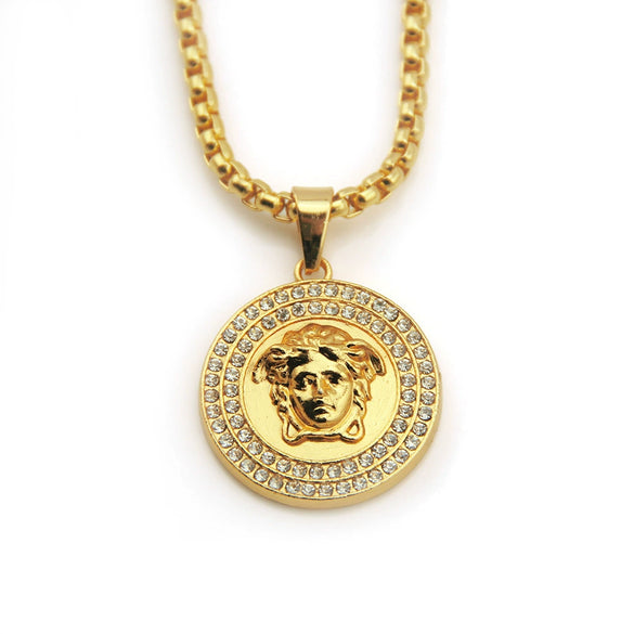 Alloy Street Geometric Diamond Pendant Hiphop Necklace