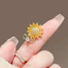 Alloy Sunflower Brooch Electroplating Highend Female Niche Design Sense Pin Neck Accessories