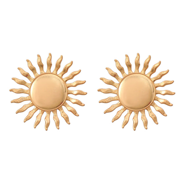 Alloy Sunflower Earrings For Girls With Electroplating Process