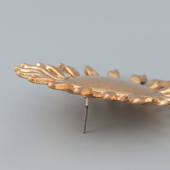 Alloy Sunflower Earrings For Girls With Electroplating Process