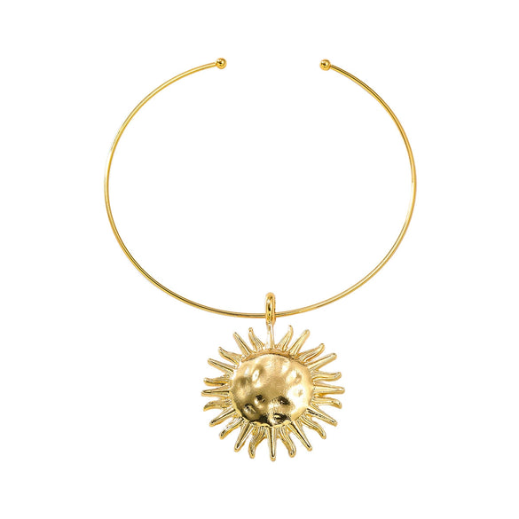Alloy Sunflower Pendant Jewelry Set With Snake Bone Chain For Women