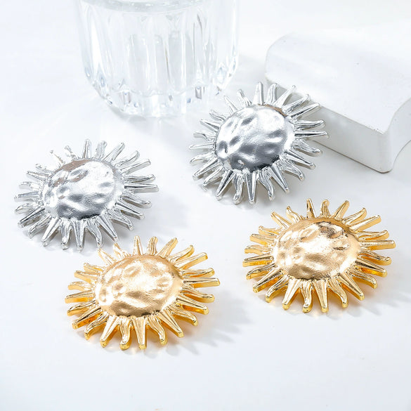 Alloy Sunflower Pendant Jewelry Set With Snake Bone Chain For Women