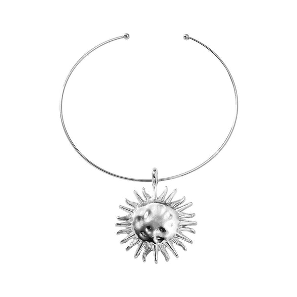 Alloy Sunflower Pendant Jewelry Set With Snake Bone Chain For Women