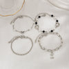 Alloy Sweet Cute Bear Bow Pendant Bracelet With Heart And Star Shapes And Electroplating