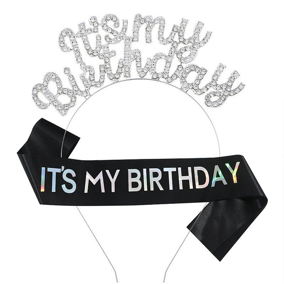 Alloy Sweet Style Electroplated Rhinestone Headband And Belt For Birthday Party Accessories