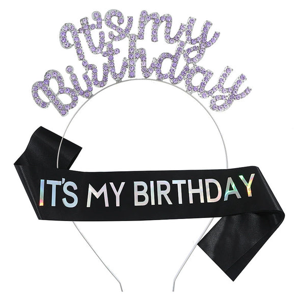 Alloy Sweet Style Electroplated Rhinestone Headband And Belt For Birthday Party Accessories