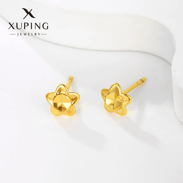 Alloy Sweet Style Flower Earrings For Women Electroplated