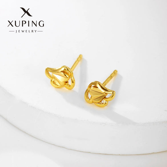 Alloy Sweet Style Flower Earrings For Women Electroplated