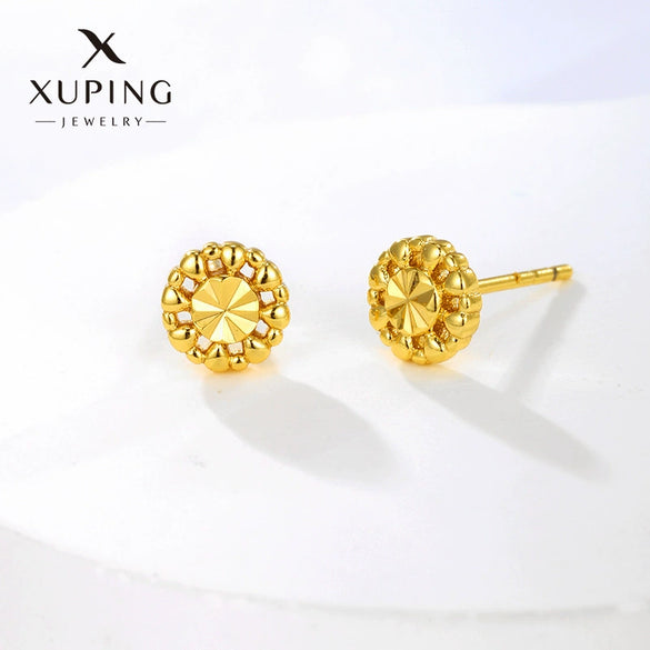 Alloy Sweet Style Flower Earrings For Women Electroplated