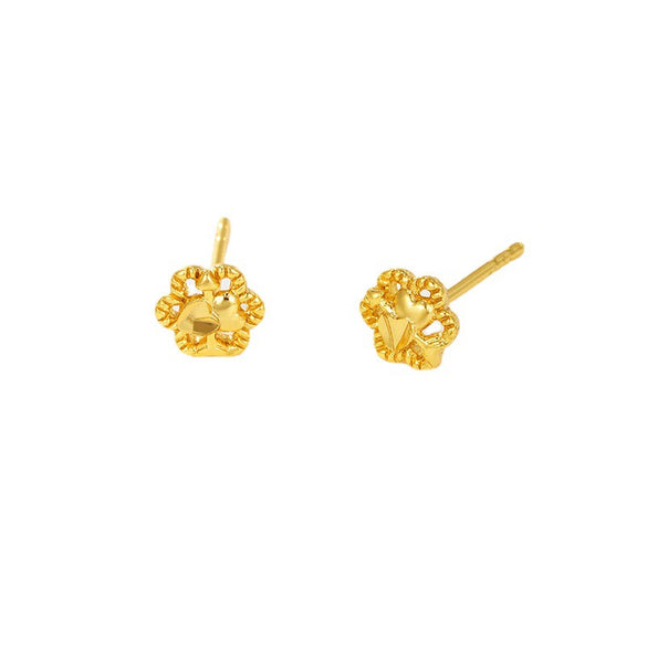 Alloy Sweet Style Flower Earrings For Women Electroplated