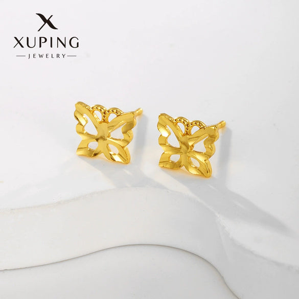Alloy Sweet Style Flower Earrings For Women Electroplated