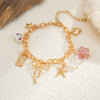 Alloy Sweet Style Heart And Star Shaped Pendant Necklace With Electroplating For Women