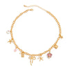 Alloy Sweet Style Heart And Star Shaped Pendant Necklace With Electroplating For Women