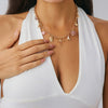 Alloy Sweet Style Heart And Star Shaped Pendant Necklace With Electroplating For Women