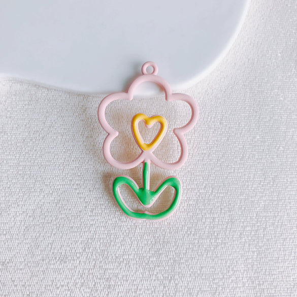 Alloy Sweet Style Macaron Color Flower Earrings And Hair Accessories Diy Handmade Jewelry
