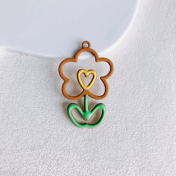 Alloy Sweet Style Macaron Color Flower Earrings And Hair Accessories Diy Handmade Jewelry