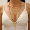 Alloy Tassel Geometric Ushaped Diamond Pendant Necklace For Men And Women