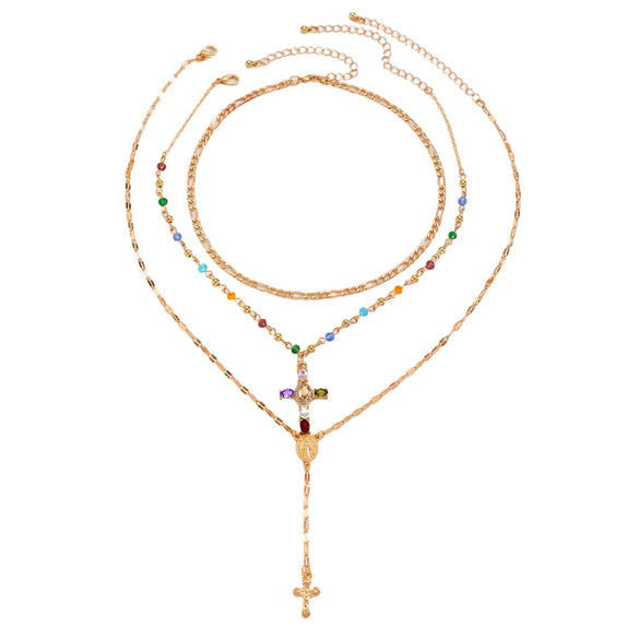 Alloy Tassel Geometric Ushaped Diamond Pendant Necklace For Men And Women