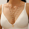 Alloy Tassel Geometric Ushaped Diamond Pendant Necklace For Men And Women