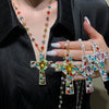 Alloy Tassel Geometric Ushaped Diamond Pendant Necklace For Men And Women