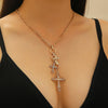 Alloy Tassel Geometric Ushaped Diamond Pendant Necklace For Men And Women