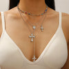 Alloy Tassel Geometric Ushaped Diamond Pendant Necklace For Men And Women
