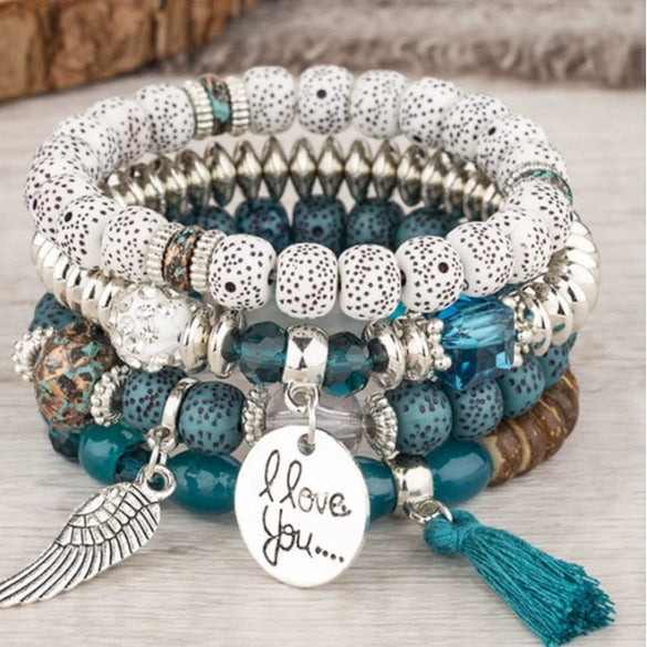 Alloy Tassel Wings Pendant Ladies Bracelet Fashion Style