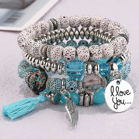 Alloy Tassel Wings Pendant Ladies Bracelet Fashion Style