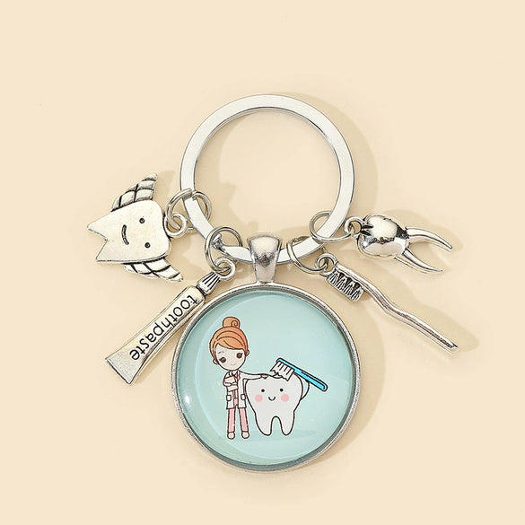 Alloy Teeth Shaped Keychain Pendant Jewelry