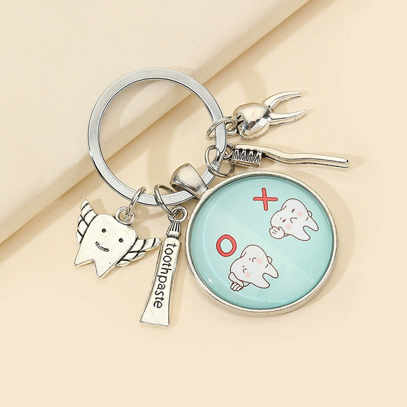 Alloy Teeth Shaped Keychain Pendant Jewelry